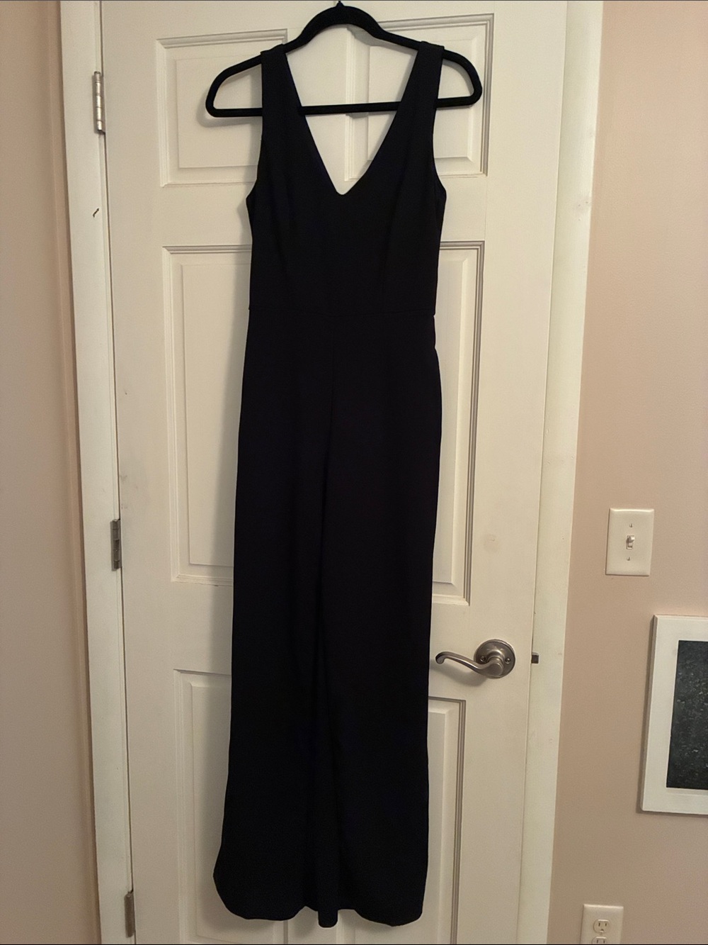 Classic Black V-Neck Wide-Leg Jumpsuit